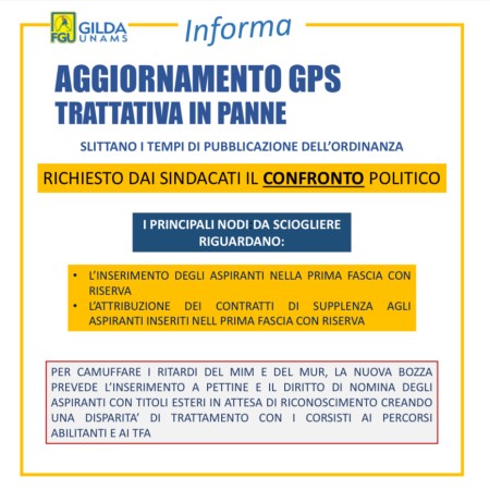 GPS. Trattativa in panne