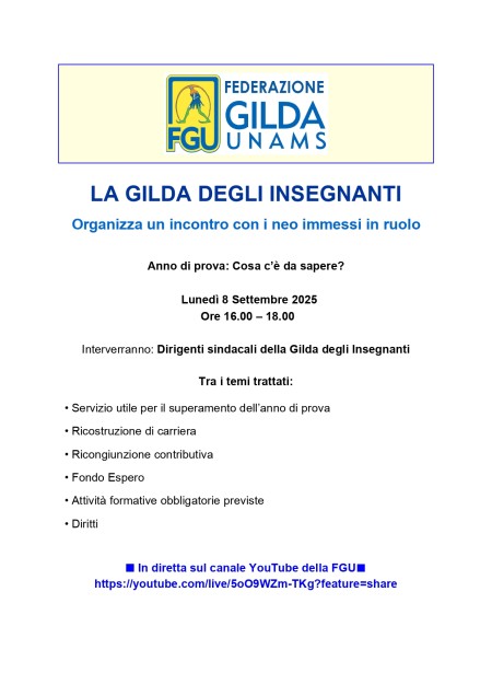 Incontro on line con i neo immessi in ruolo. Anno di prova cosa c&#039;è da sapere