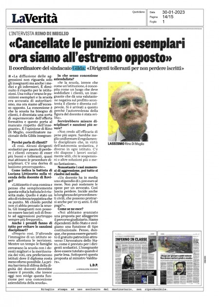 Cancellate le punizioni esemplari ora siamo all&#039;estremo opposto. Intervista a Rino Di Meglio