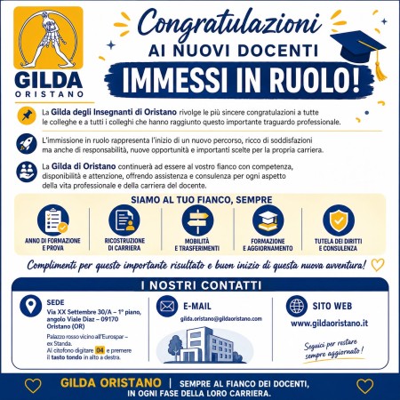 Auguri ai neo in ruolo